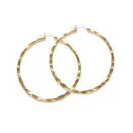 1.5" Hammered Hoops: Sterling Silver or 14K Gold